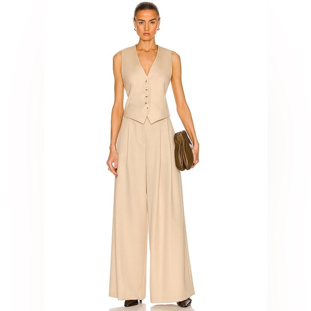 Nili Lotan Carlo wool khaki vest